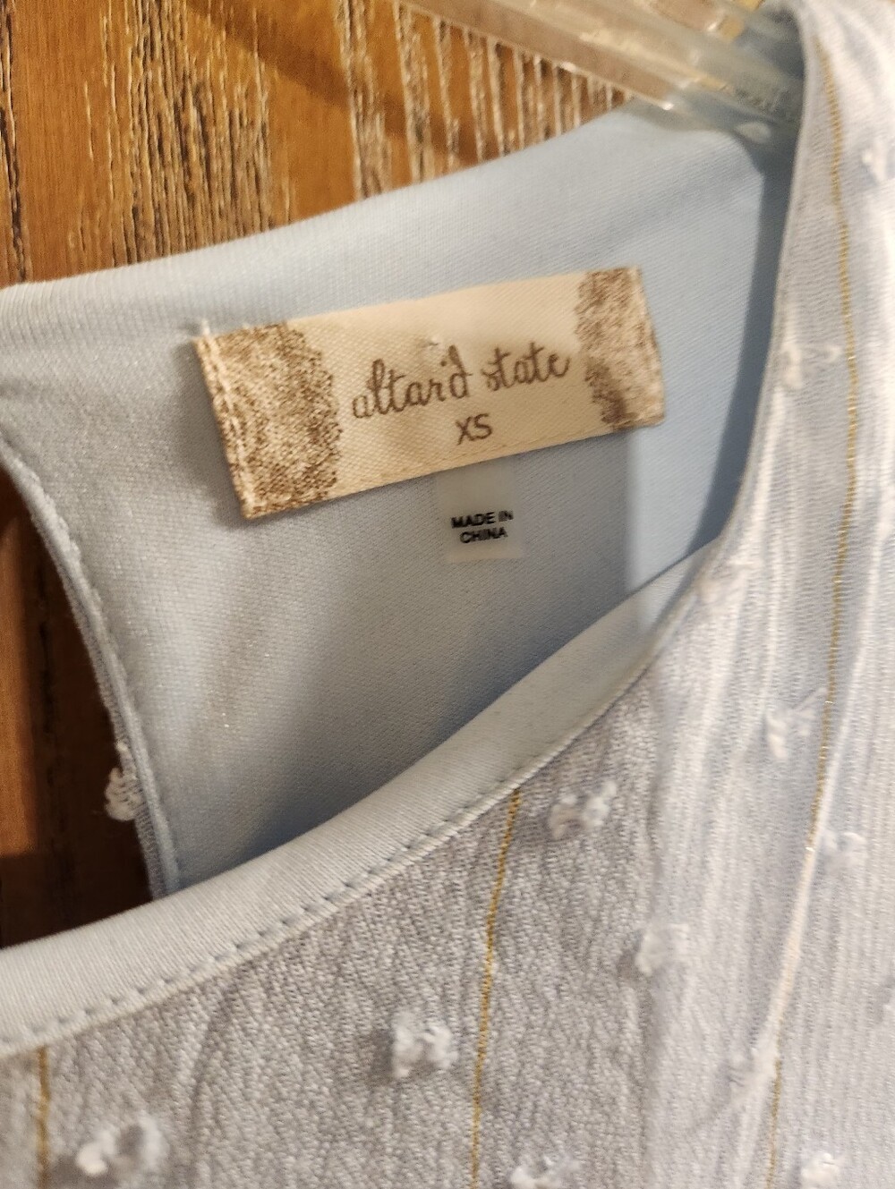 Altar'd State Light Blue Textured Tiered Dress with Metallic Accents - Picture 8 of 10